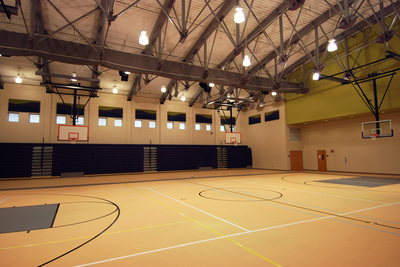 interior gymnasium with basketball courts at A.R. Johnson Magnet School 