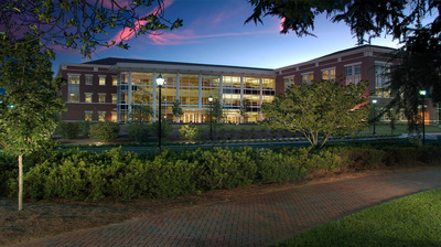 dusk shot of University Hall at Augusta University 