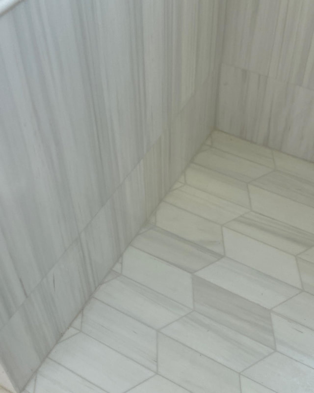chevron floor tile detail