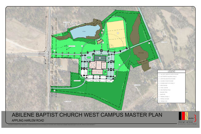 full architectural outline for Abilene Baptist Church campus plans