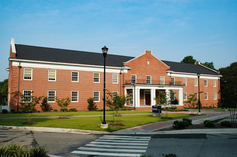 exterior of brick building housing Lewis Hall/Office of the Vice President of Admissions at Georgia Southern University