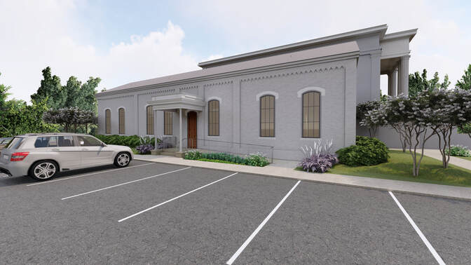 rendering of side entrance of Augusta Jewish Museum
