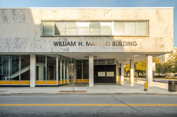 exterior of William H. Mays III Public Defenders building done in modern stone finish